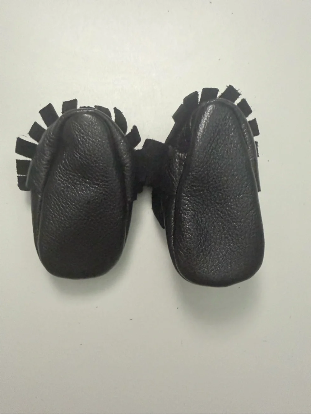 Bare Soles Moccasins Leather Soft Bow Black Baby Size 1 NB-3m